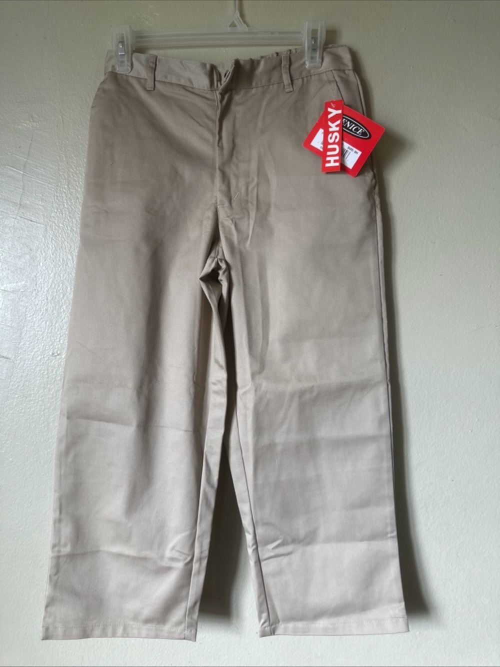 Boys Husky Size 8H Khakis Uniform Pants Lightweight Wide Led School straight fit